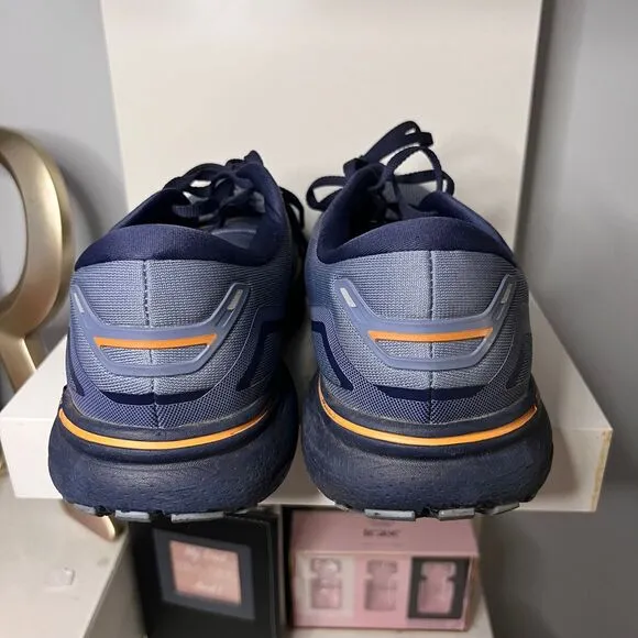 BROOKS GHOST Running Shoes Athletic Sneaker Grey Navy Orange Performance-SZ 11.5