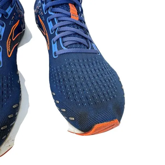 Brooks Glycerin 20 Running Shoes Mens Size 11 Blue Logo Comfort Low Top Lace Up