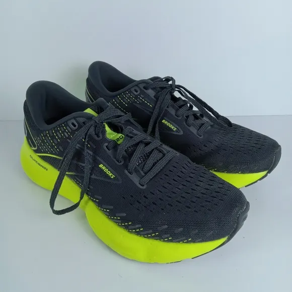 Brooks Glycerin 20 Running Shoes Womens 8 Black Green Athletic Comfort Walking
