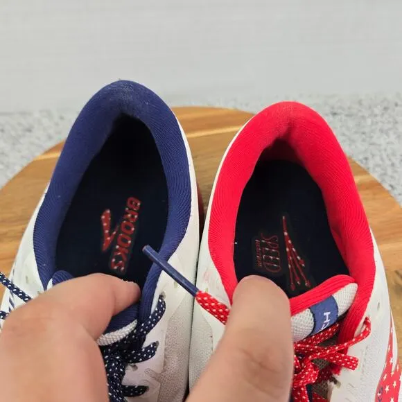 Brooks Launch 7 USA Red White Blue Star Athletic Daily Running Shoes Mens 11.5 D