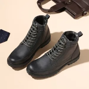 Bruno Marc Men's Durable Motorcycles Lace-Up Combat Boots Grey Size 9 NIB