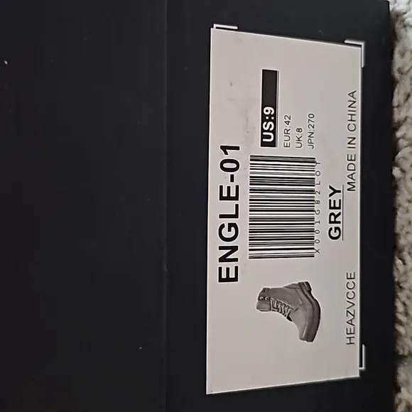 Bruno Marc Men's Durable Motorcycles Lace-Up Combat Boots Grey Size 9 NIB