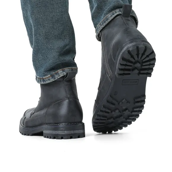 Bruno Marc Men's Durable Motorcycles Lace-Up Combat Boots Grey Size 9 NIB