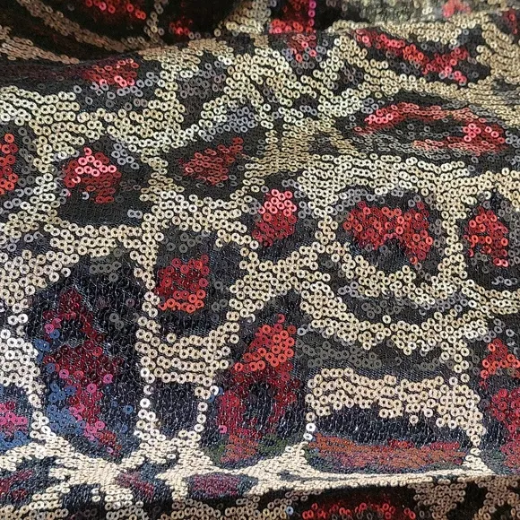 Buddy Love Animal Print Sequin Shift Dress Sz L