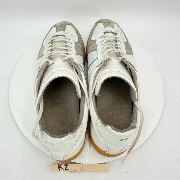 Bundeswehr BW Sport German Army Trainer Men Size 12M White Leather Suede Shoes