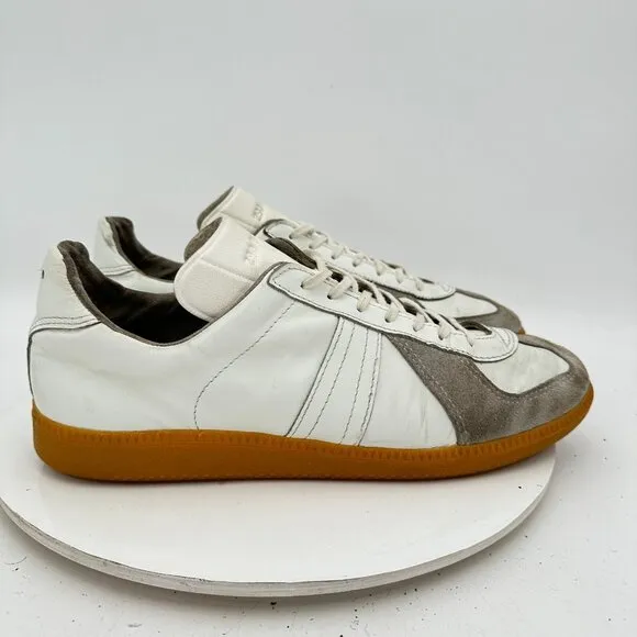 Bundeswehr BW Sport German Army Trainer Men Size 12M White Leather Suede Shoes