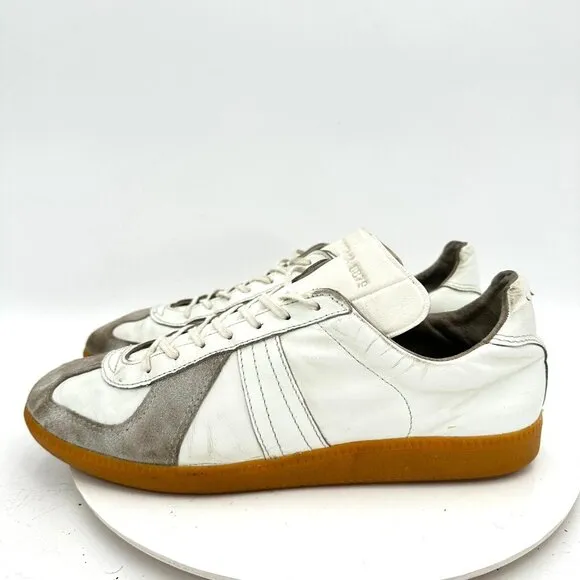 Bundeswehr BW Sport German Army Trainer Men Size 12M White Leather Suede Shoes