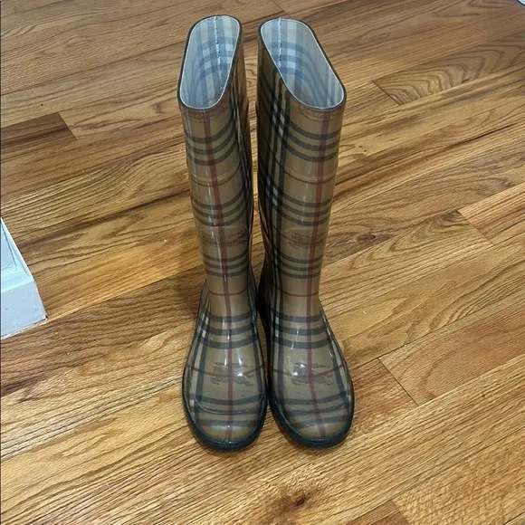 Burberry Haymarket Check Pattern Rainboots Boots