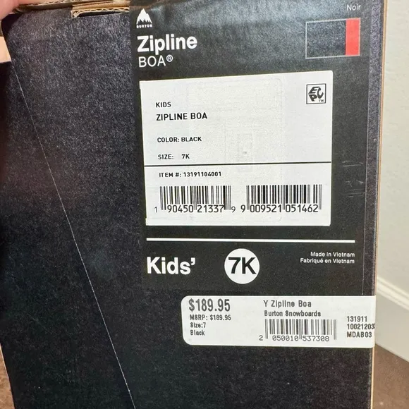 Burton ZipLine Boa Snowboard Boots Black Unisex Sz:7K Worn Once