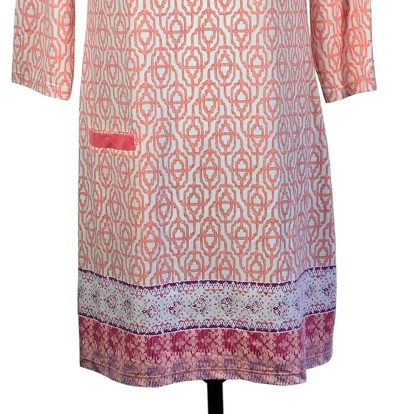 Cabana Life Pink SPF Sun Protection Dress Napa Cabana Print Medium
