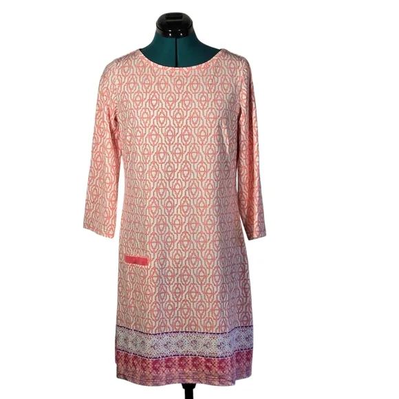 Cabana Life Pink SPF Sun Protection Dress Napa Cabana Print Medium