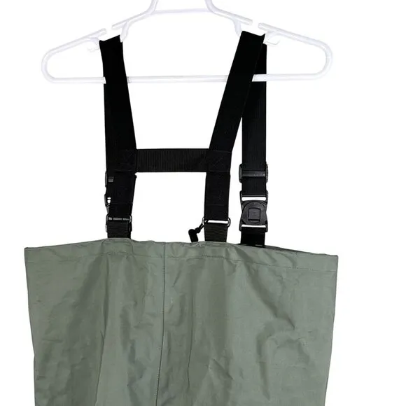 Cabelas Mens 9 Dry-Plus Chest Waders Adjustable Straps Attached Boots Waterproof
