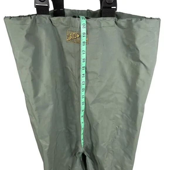 Cabelas Mens 9 Dry-Plus Chest Waders Adjustable Straps Attached Boots Waterproof