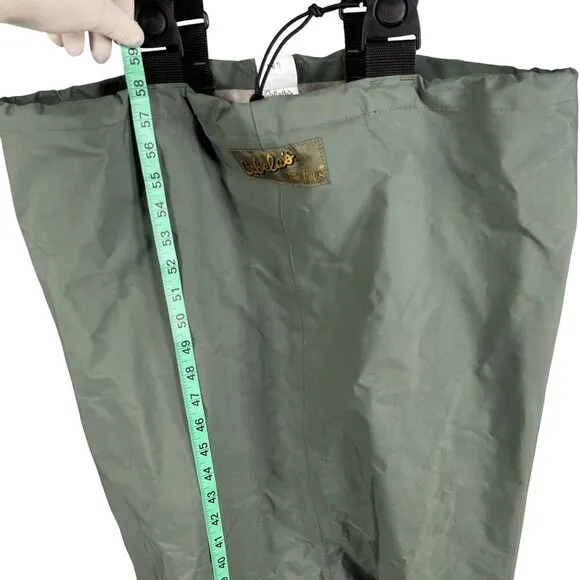 Cabelas Mens 9 Dry-Plus Chest Waders Adjustable Straps Attached Boots Waterproof