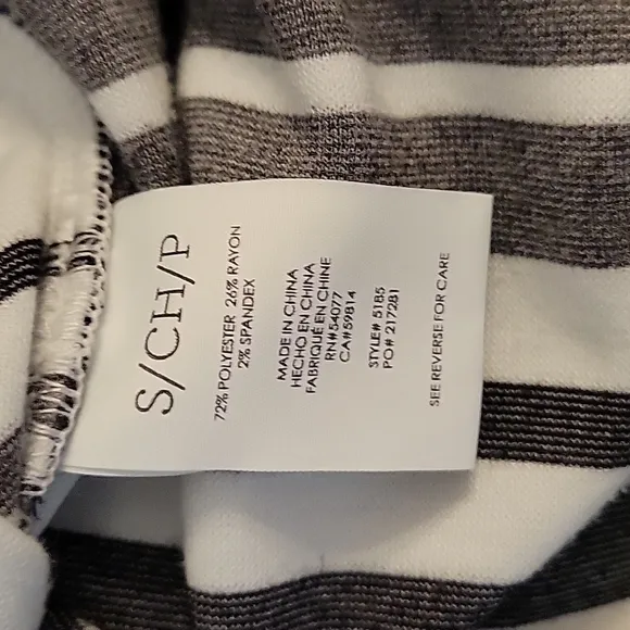 CAbi grandstand mixed stripe faux wrap tie front skirt womens size S