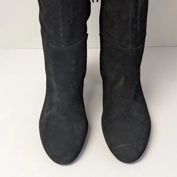 Calvin Klein Almay Knee High Boots, Black Suede, Women's 9 M