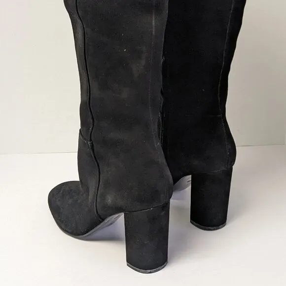 Calvin Klein Almay Knee High Boots, Black Suede, Women's 9 M