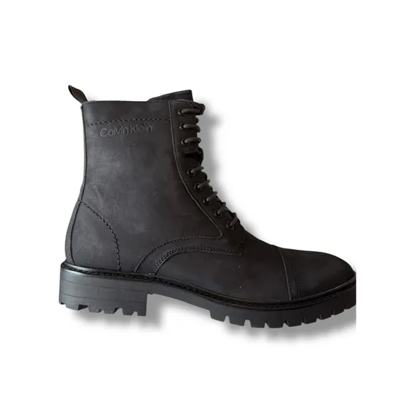 Calvin Klein Lorenzo Boots Lace Up Ankle Booties Black 8.5M