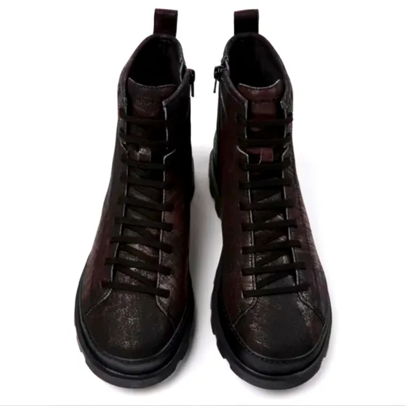Camper Brutus Black-brown brushed nubuck boot