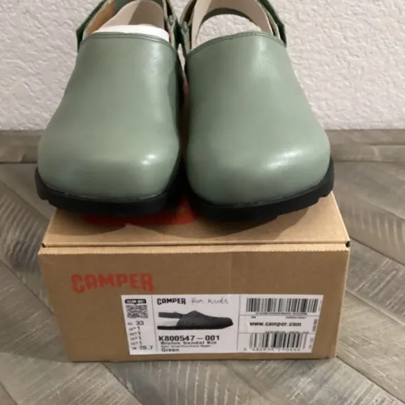 CAMPER Kids' Brutus Faux Fur Slingback Mule, size US 1/EU 33