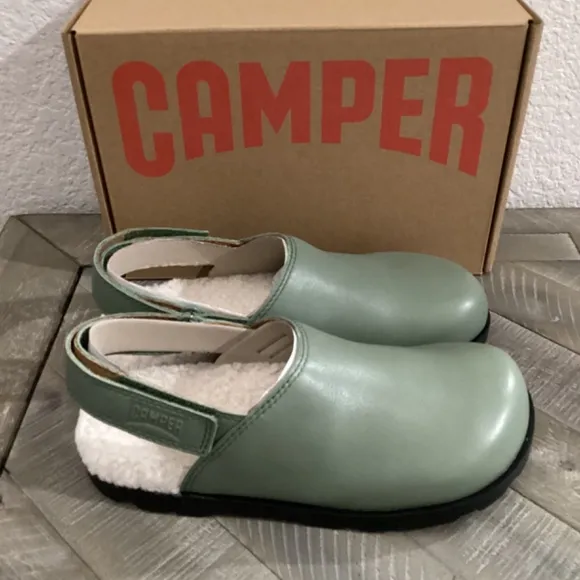 CAMPER Kids' Brutus Faux Fur Slingback Mule, size US 1/EU 33