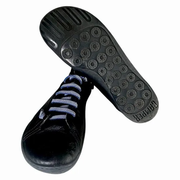 Camper Shoes Men Size 11-11.5 Peu Cami Casual Minimalist Leather in Black