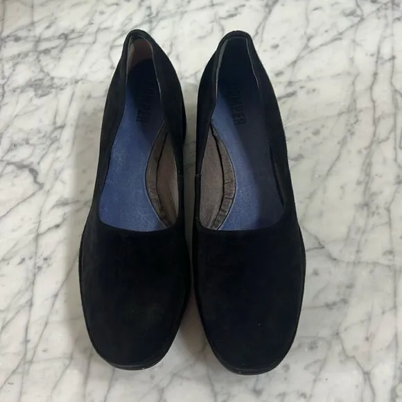 Camper Sisea Leather Platform Loafer Slip On - Black Women size 40 / US 9