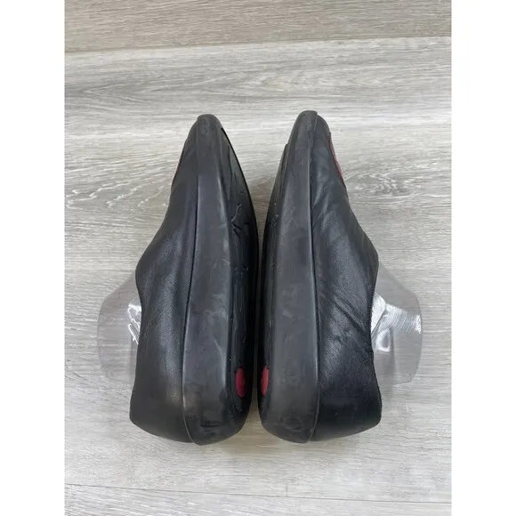 Camper Twins Apple Women's US 10 Black Leather Slip-On Round Toe Ballet Flat