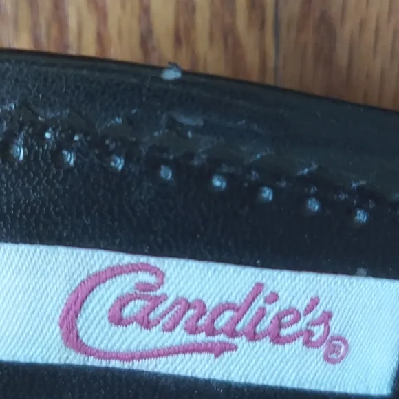 Candies Bree Jeweled and Studded Faux Leather Kitten Heel Mules Size 6.5