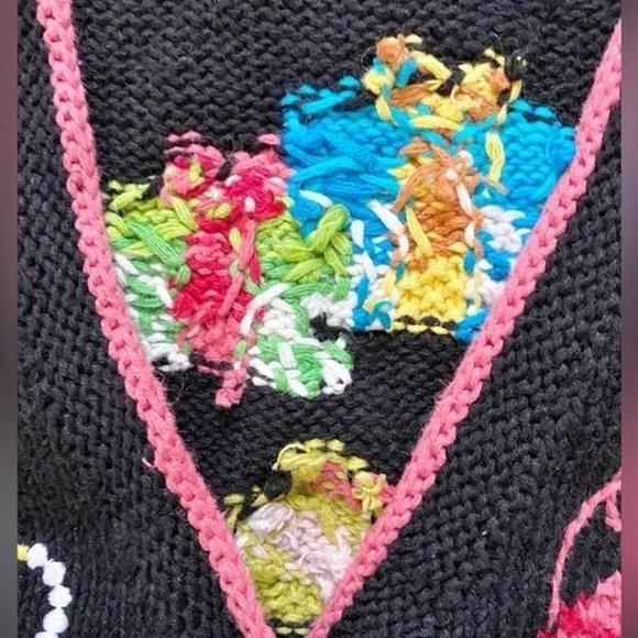 Cardigan Bay Vintage Hand Knit Black Sweater with Shopping Bags, Shoes, Jewelry