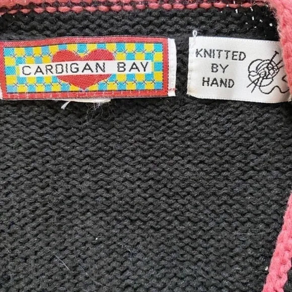Cardigan Bay Vintage Hand Knit Black Sweater with Shopping Bags, Shoes, Jewelry