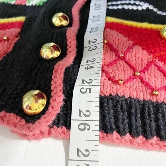 Cardigan Bay Vintage Hand Knit Black Sweater with Shopping Bags, Shoes, Jewelry