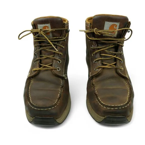 Carhartt Boots Mens 9M CMX4023 Lightweight Casual Wedge Work Boots Brown