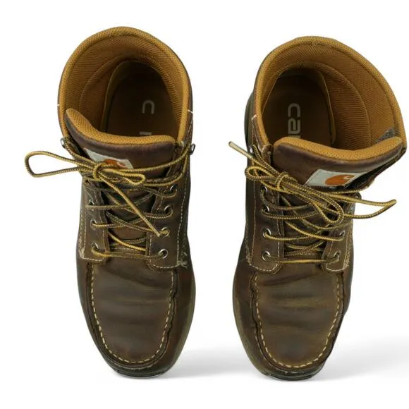 Carhartt Boots Mens 9M CMX4023 Lightweight Casual Wedge Work Boots Brown