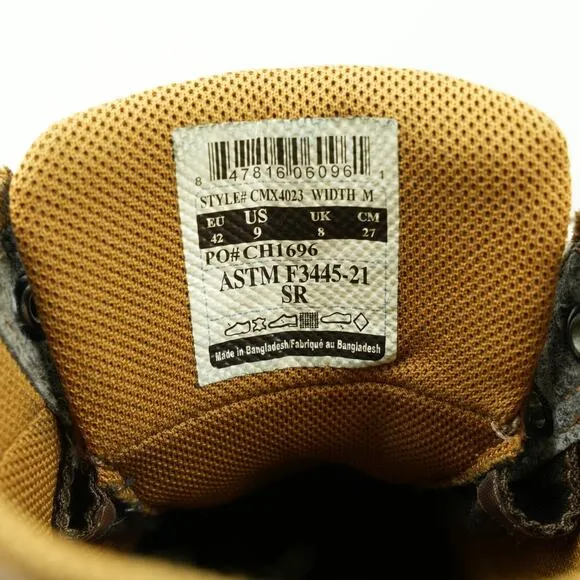 Carhartt Boots Mens 9M CMX4023 Lightweight Casual Wedge Work Boots Brown