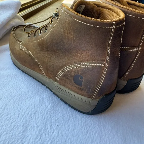 Carhartt Men's Lightweight Wedge Moc Toe Boot  Size 12W Brown CMX4023 SOFT TOE