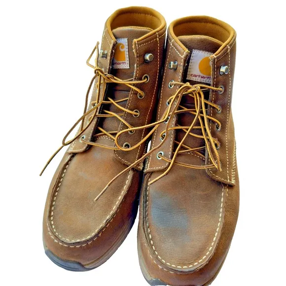 Carhartt Men's Lightweight Wedge Moc Toe Boot  Size 12W Brown CMX4023 SOFT TOE
