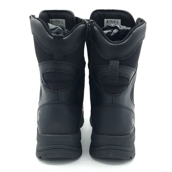 Carhartt Men's Waterproof 8&quot; Side Zip Nano Toe Black Boot Size 11 W
