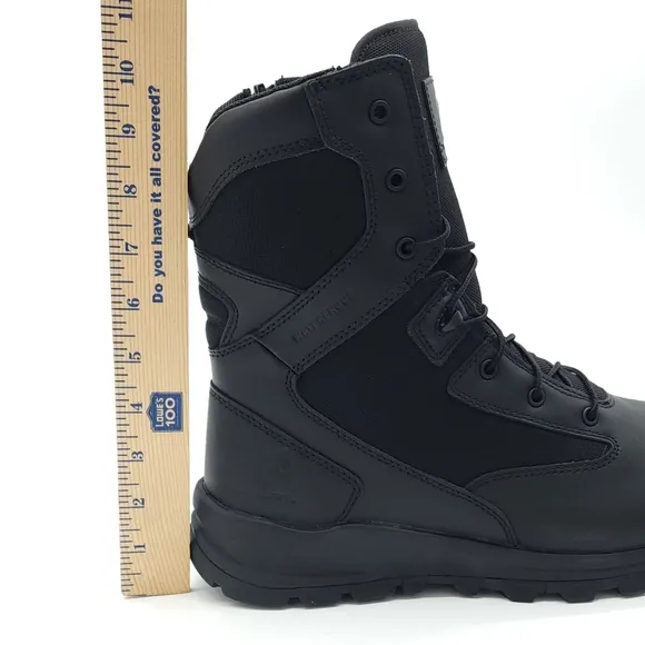 Carhartt Men's Waterproof 8&quot; Side Zip Nano Toe Black Boot Size 11 W