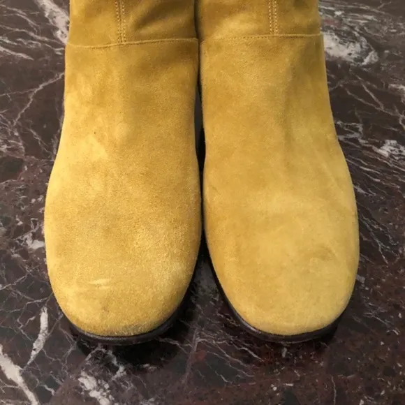 CARRITZ Suede Back Zip Ankle Boots in Yellow