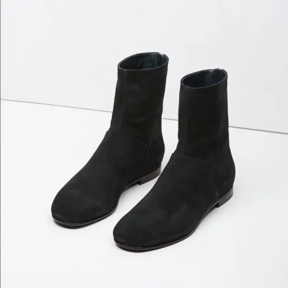 CARRITZ Suede Back Zip Ankle Boots in Yellow