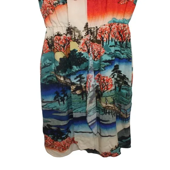 Carven Women's Multicolor Dress Size 38 100% Silk Japanese Inspired French