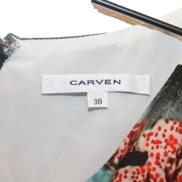 Carven Women's Multicolor Dress Size 38 100% Silk Japanese Inspired French