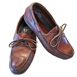 Carvil the REAL boat shoe leather upper brown loafer size 11/45 casual comfort #