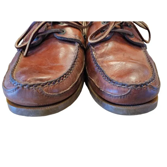 Carvil the REAL boat shoe leather upper brown loafer size 11/45 casual comfort #