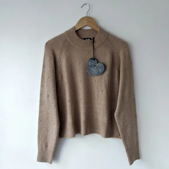 Catwalk Junkie &quot;Dot Pull&quot; Textured Wool Blend Sweater, L NWT