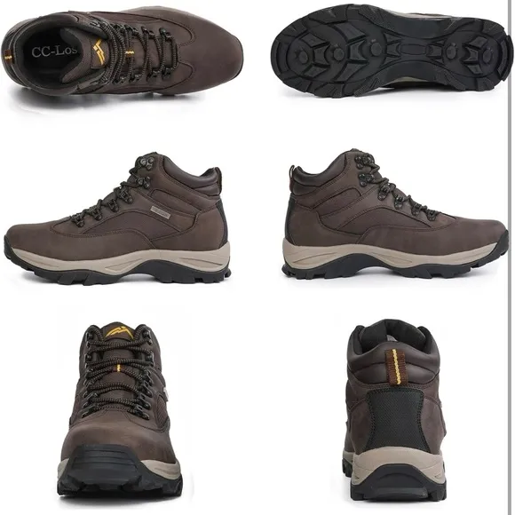 CC-Los Men's Waterproof Hiking Boots Outdoor Relaxed Fit Lightweight Brown