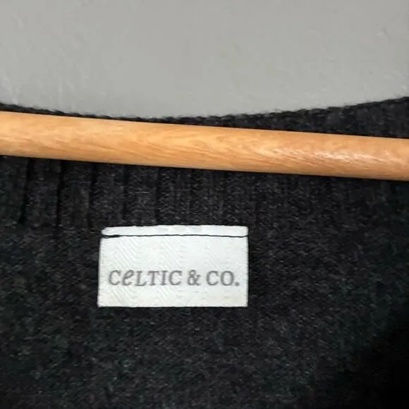 CELTIC &amp; CO Supersoft Slouchy Knit Sweater Charcoal   Gray 100% Lambswool Size M