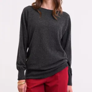 CELTIC &amp; CO Supersoft Slouchy Knit Sweater Charcoal   Gray 100% Lambswool Size M