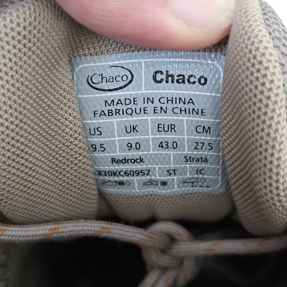 Chaco Mens Redrock Strata Brown Mesh Hiking Trail Walking Shoes Size 9.5